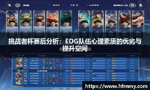 挑战者杯赛后分析：EDG队伍心理素质的优劣与提升空间